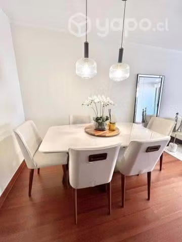 <p>COMEDOR BENNET 1.6 Ow y 6 SILLAS</p>