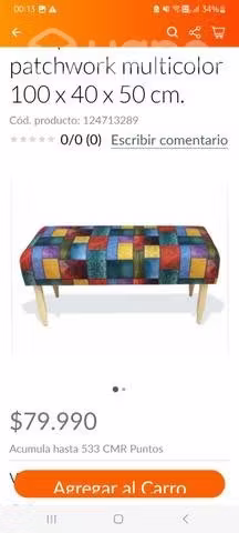 <p>Banqueta estilo pachtwork</p>