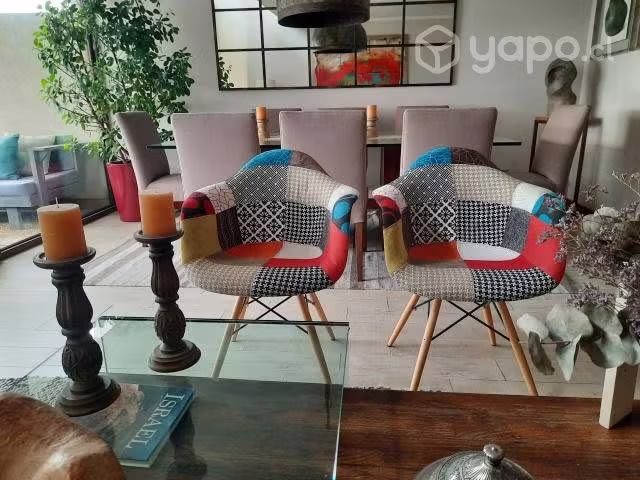 <p>Set de 2 sitiales nórdicos estilo patchwork</p>