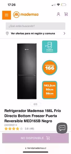 <p>Refrigerador Mademsa 166l</p>