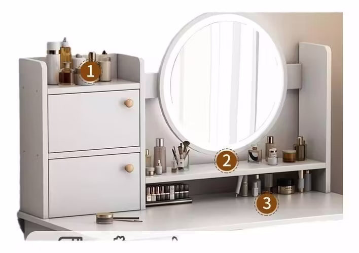 <p>Peinadora Tocador Velador Con Espejo Luz</p>