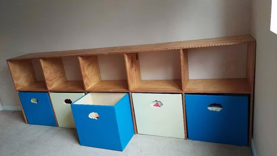 <p>Repisa con cajones moviles</p>