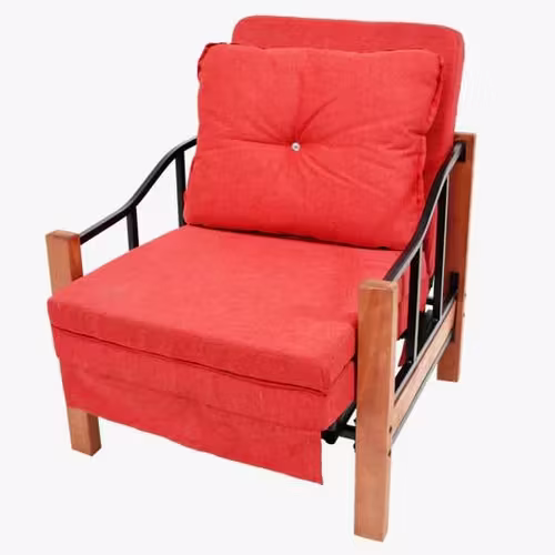 <p>Sillón Cama Rojo - Futón de Metal y Madera</p>