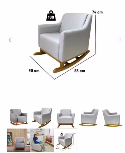 <p>Poltrona Mecedora Gris</p>