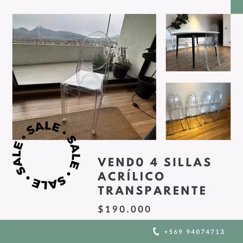 <p>4 sillas acrílico</p>
