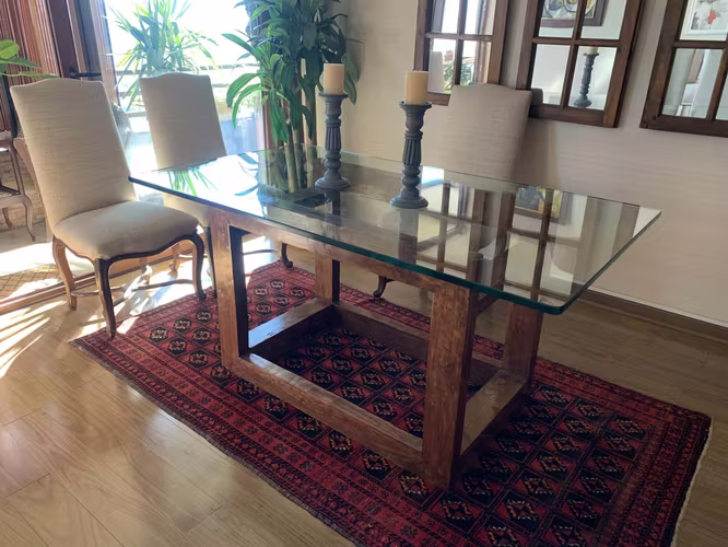 <p>Mesa de Comedor Roble y Vidrio</p>