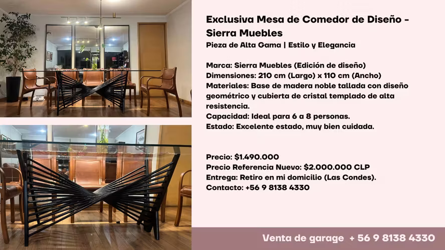 <p>Exclusiva Mesa de Comedor de Cristal - Diseño Sierra Muebles</p>