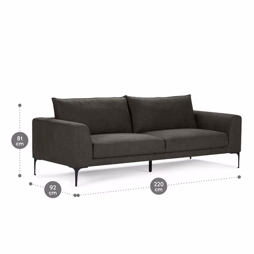 <p>Sofá Rosen 3 Cuerpos Gris Antracita 220 cm – Excelente Estado</p>