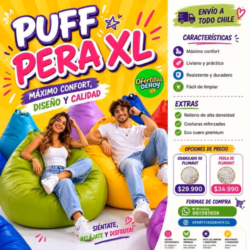 <p>PUFF PREMIUM ENVÍO A TODO CHILE</p>