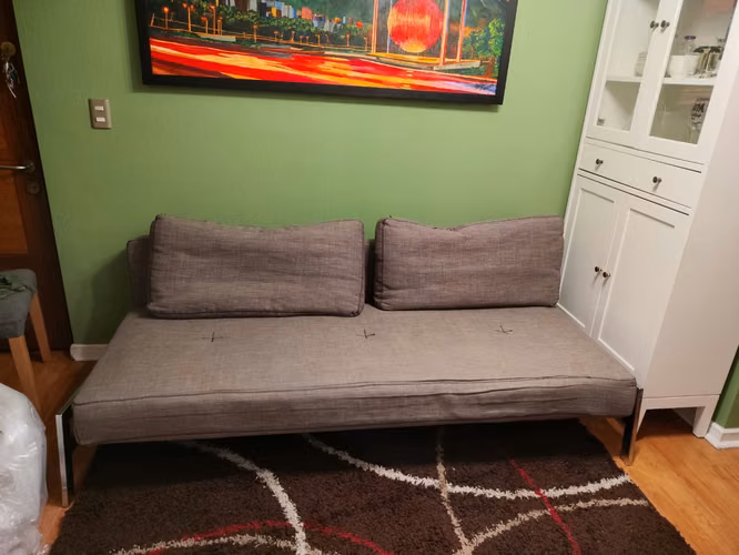 <p>Futon Rosen 3 cuerpos Tela Gris</p>
