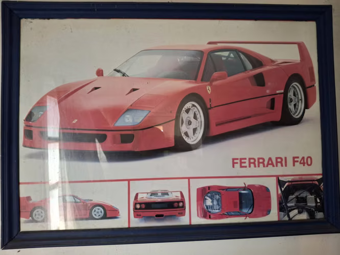 <p>Ferrari F40 Poster encuadrado</p>